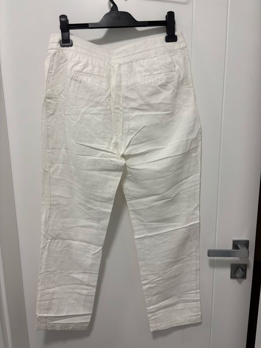 Solar spodnie lniane biale r.38