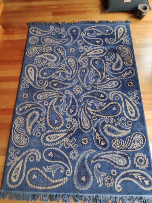 IKEA Blue Rug with Cornucopia Pattern, 2.40 x 1.60 m