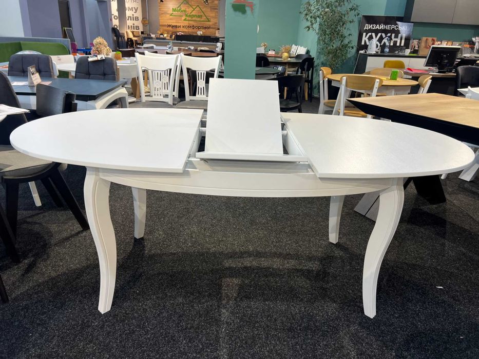 Стіл Софі 153х102+38 розкладний овальний в гостинну на кухню для кухні