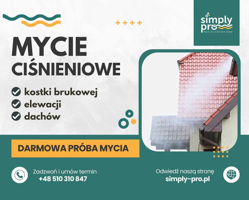 Czyszczenie, mycie kostki brukowej, elewacji, dachów, ogrodzeń, domów