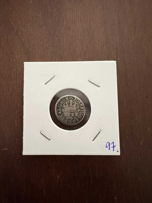 Moeda prata D. José - meio tostão - 50 réis - Josephus