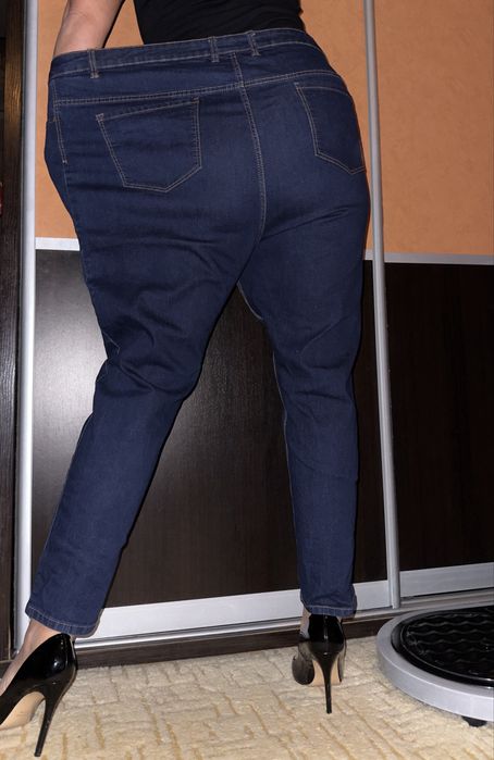 Шикарные 24 размер женские джинсы скини стрейч синие брюки батал