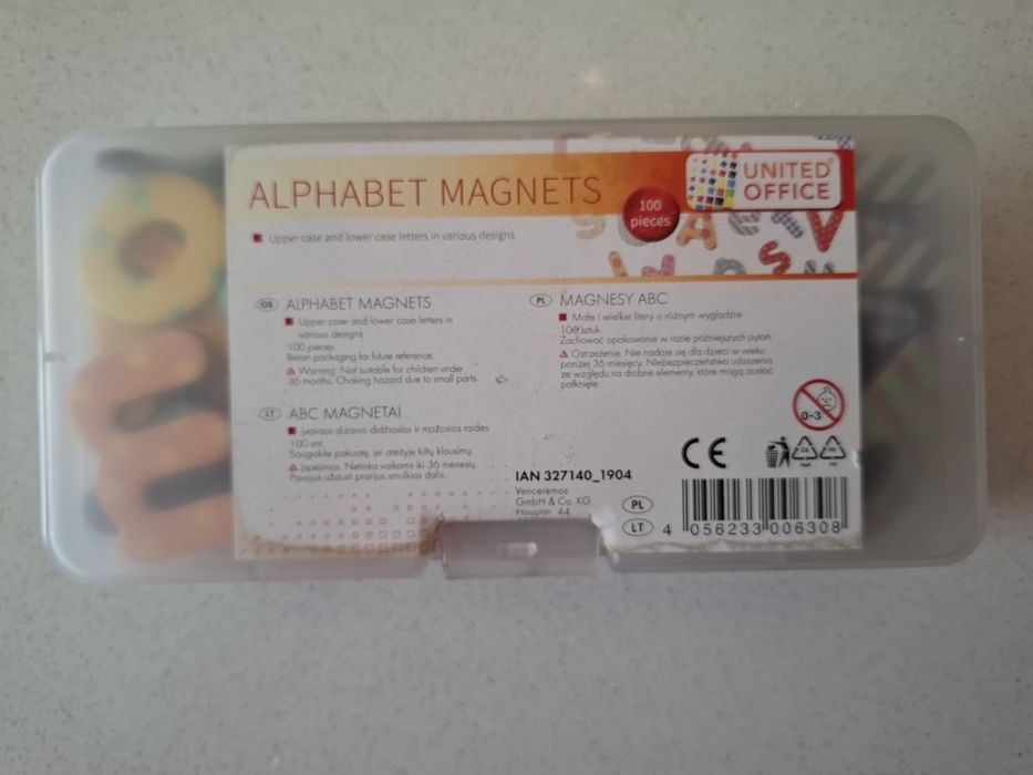 Literki magnetyczne Alfabet na lodówkę 100 szt.