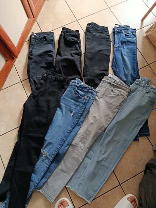 Spodnie damskie Xl duży zestaw wysoki stan