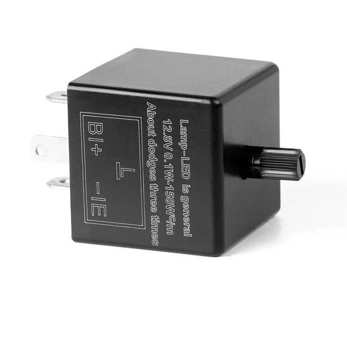 Relé Piscas LED 12V Moto 3 Pinos Ajustável Universal