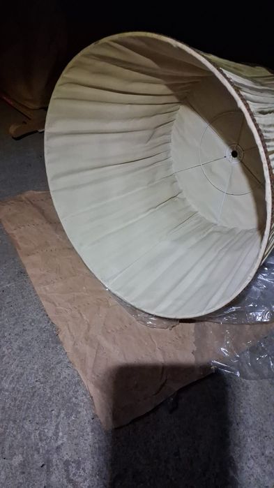 klosz materiałowy  abazur lampa prl 44x60x47