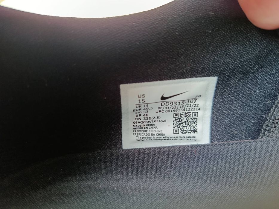 Кросівки NIKE AIR Jordan 1 Low G Black/Green розмір 48,5. Оригінал