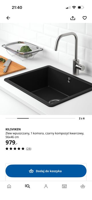 Zlew wpuszczany kompozyt kwarcowy  ikea
