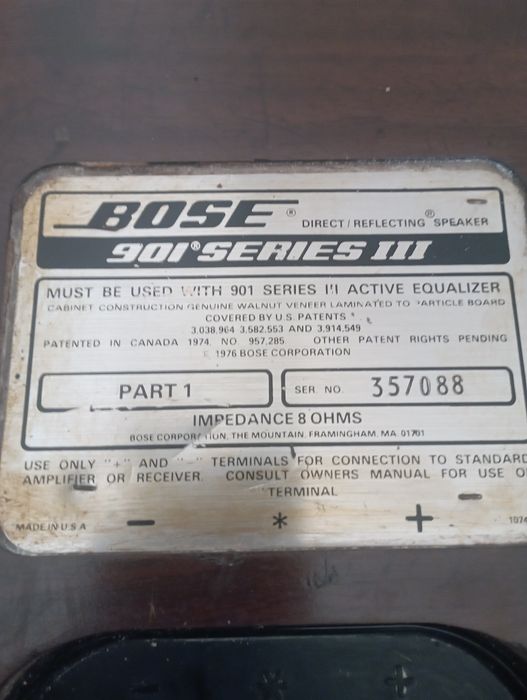 Colunas BOSE 901 série III com equalizador Bose