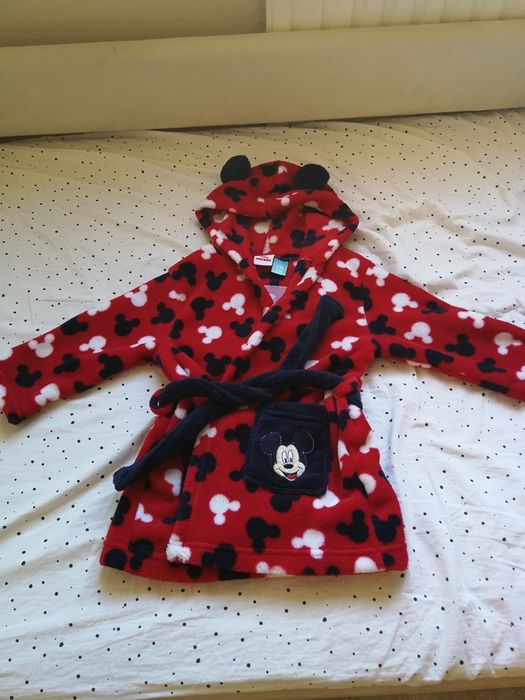 Szlafrok z uszkami dla chłopca Mickey Mouse r. 86/92