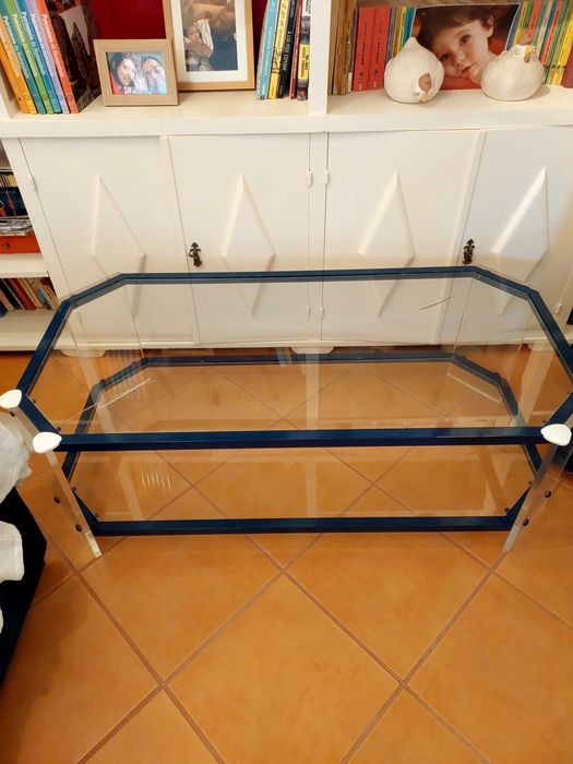 Mesa de vidro grande para apoio a sofá