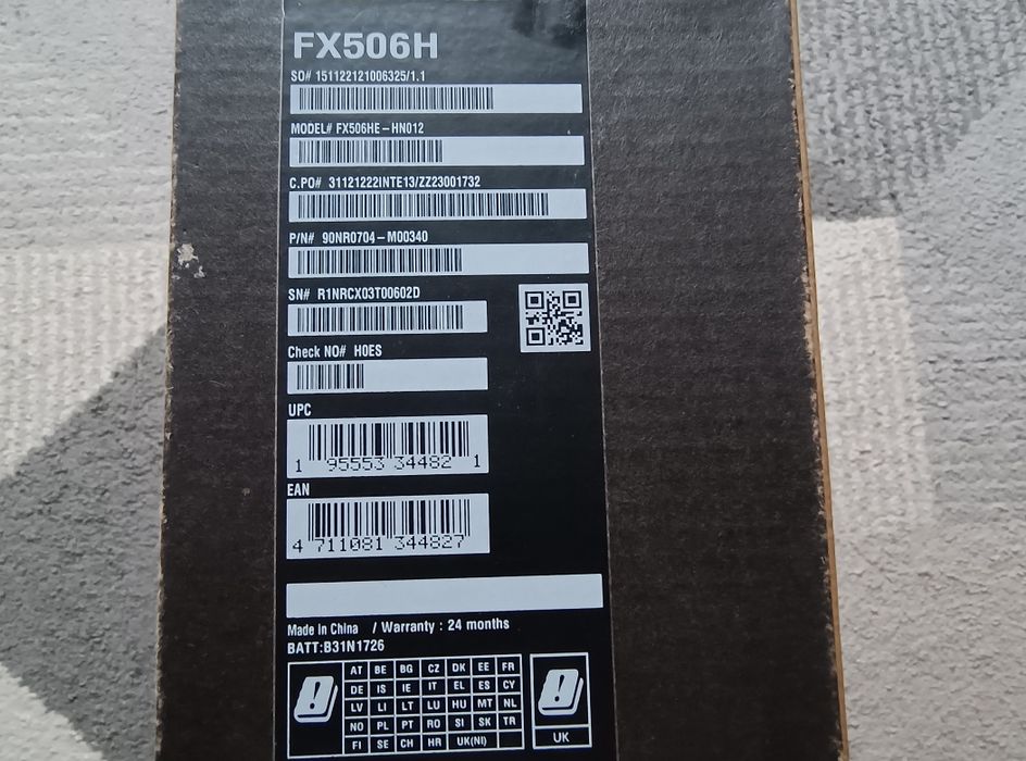 Laptop Asus TUF FX506H i5-11400H ,rtx3050Ti, 16gb
