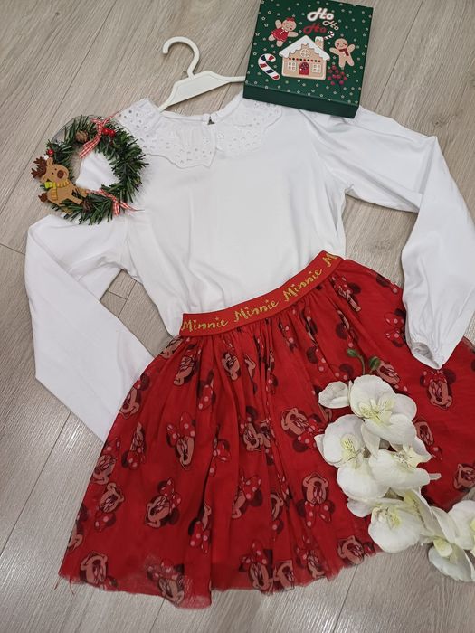 Spódniczka tiulowa na święta, spódnica tiul świąteczna, Minnie 116