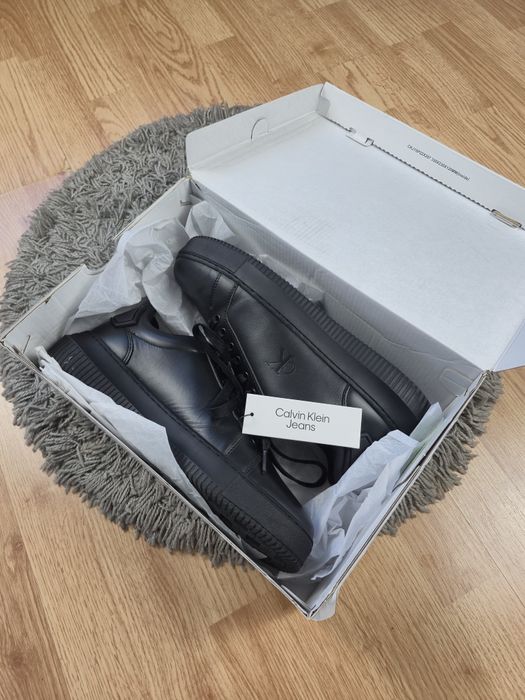 Buty Calvin Klein Chunky Cupsole Ru Patch Lth czarne skórzane rozmiar 43