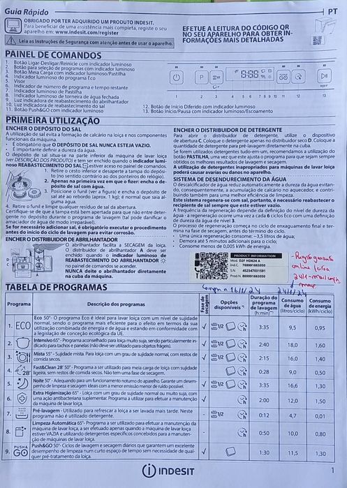 Máquina de lavar loiça INDESIT D2F HD624 A