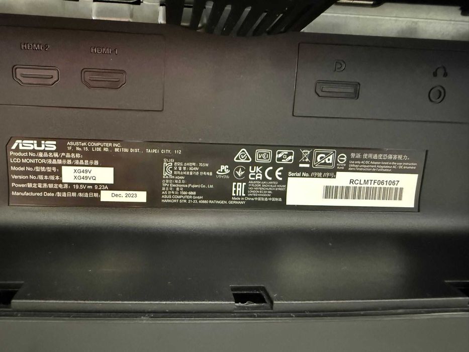 Monitor Curvo Gaming ASUS Rog Strix XG49VQ