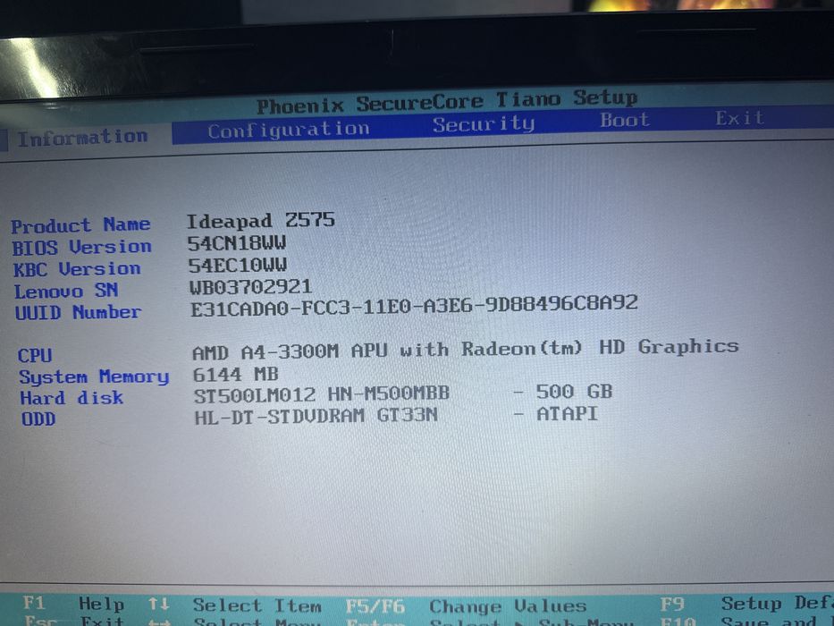 Laptop lenovo Z575
