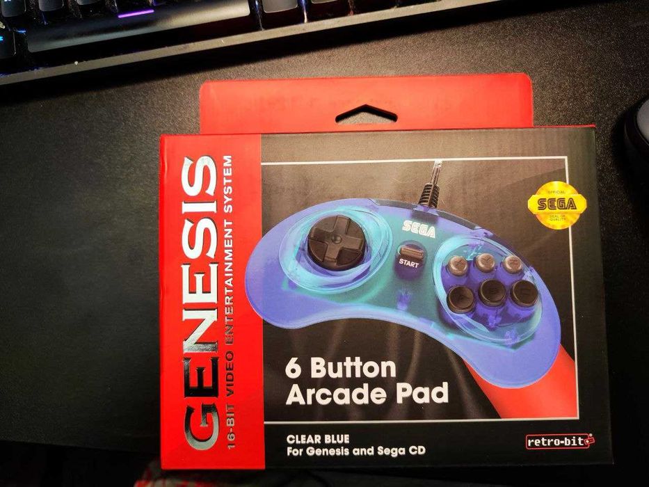 Retro-Bit 2.4GHz Wireless Controller 8-Button Sega Genesis/Mini Black