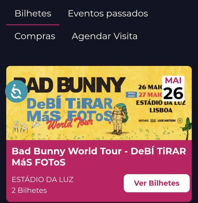 Bilhete bad bunny