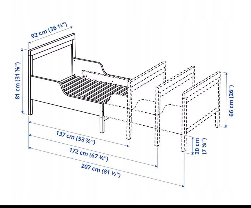 Łóżko Ikea SUNDVIK jak NOWE