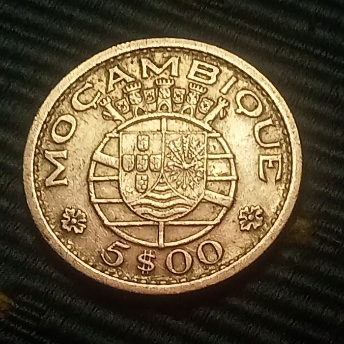 moeda prata mocambique 5.00 escudos 1960
