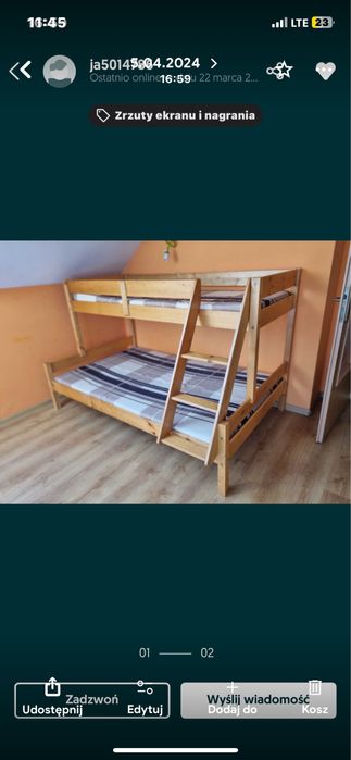 Sprzedam lozko pietrowe