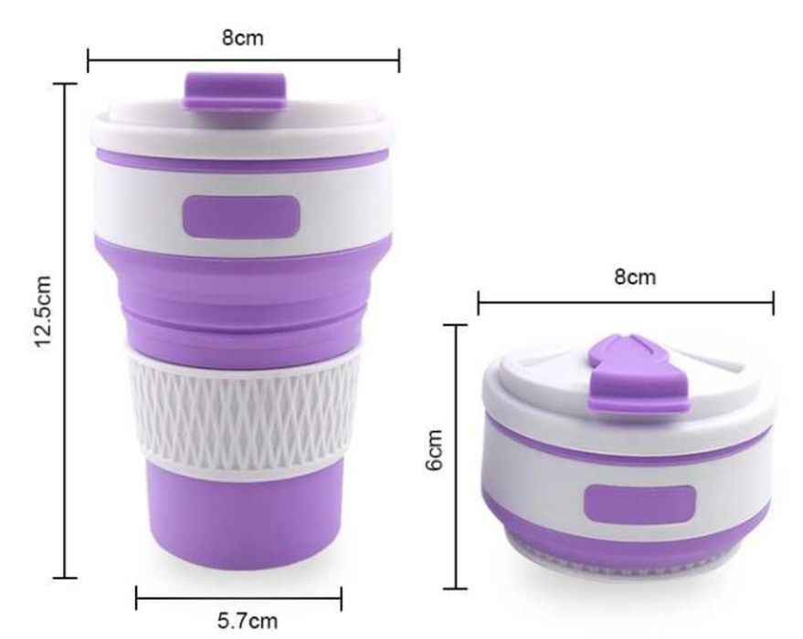 Silikonowy składany kubek 350 ml