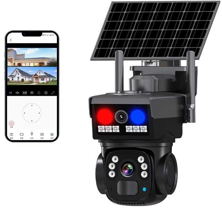Автономна 4G IP‑камера, модель 2026 р. з сонячною панеллю Х2 об'єктива