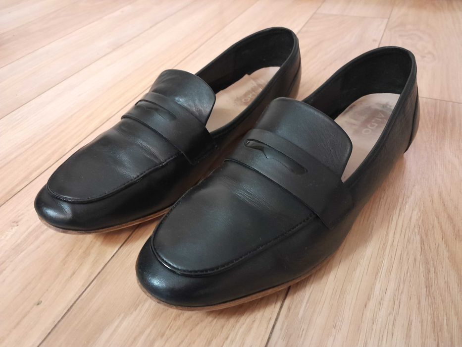 Eleganckie półbuty damskie ze skóry naturalnej ALDO, czarne, r. 39,5