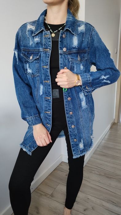 Katana jeans długa XS granatowa nowa