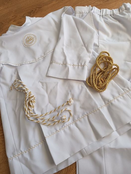 Alba komunijna + spodnie + sznurki