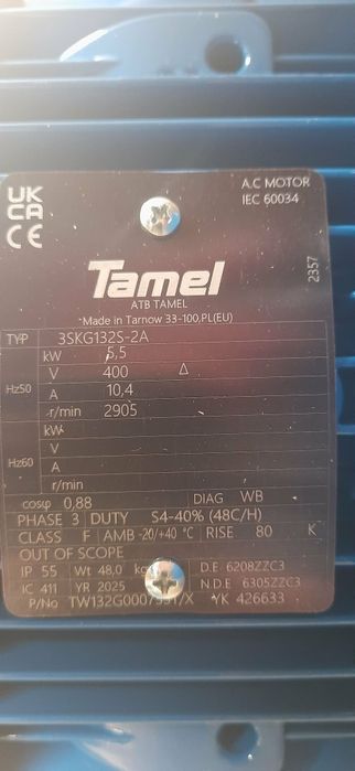 Silnik elektryczny TAMEL 5.5kW 2900r/min