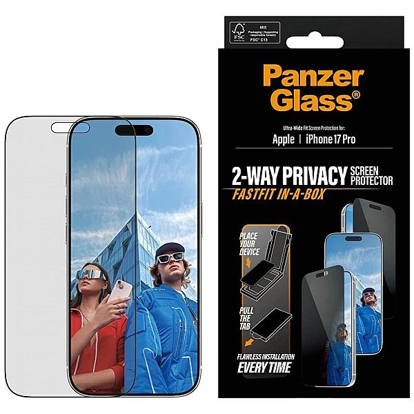 Szkło prywatyzujące PanzerGlass Ultra-Wide Fit Fastfit do iPhone 17 Pr