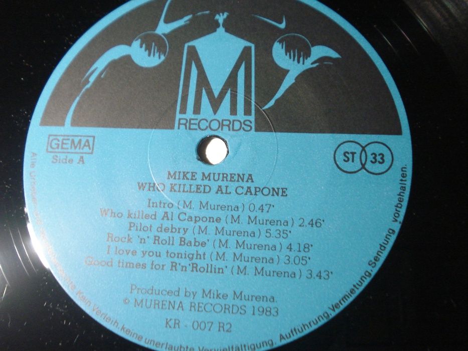 Antigo Vinil Mike Murena – Who Killed Al Capone - 1983