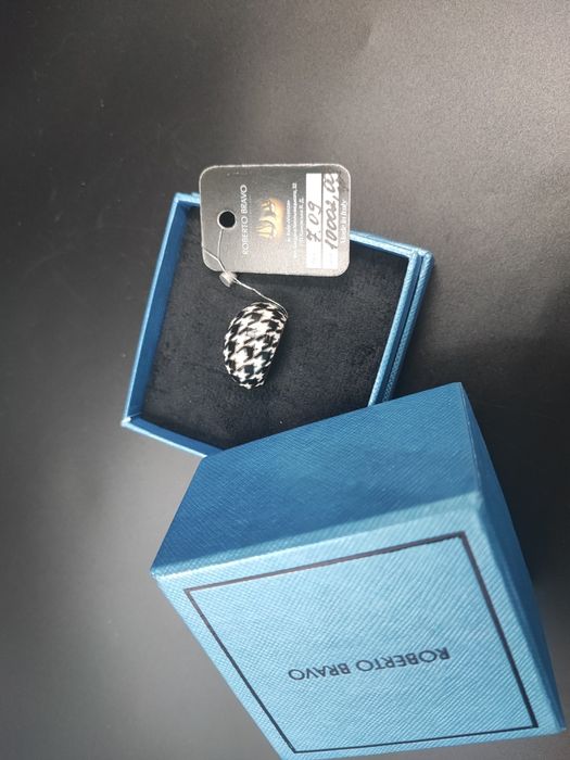 Каблучка Pied de Poule з емаллю від Roberto Bravo; р. 19