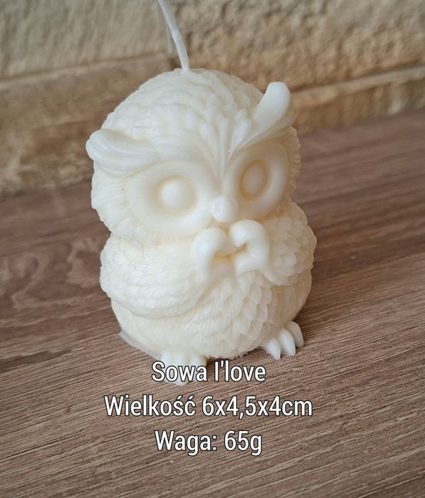 Świeca sojowa. Sowa. Rękodzieło