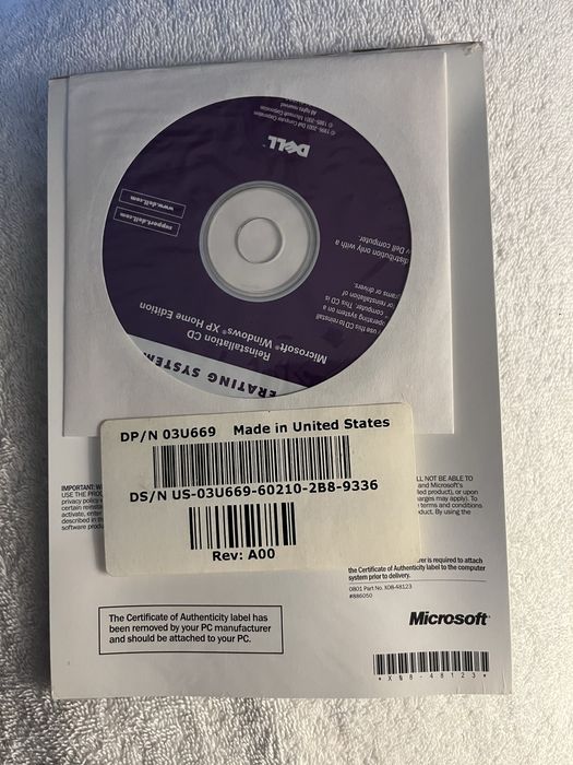 Windows XP Home Edition OEM Dell 2022 Made in USA-sealed, kolekcjoners