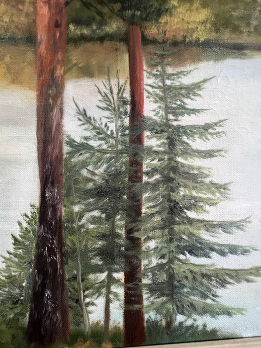 Obraz olejny malowany na płótnie bardzo  duży