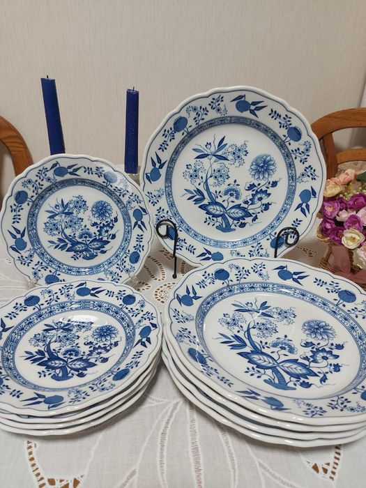 Порцеляна, Синя цибуля , Синий лук, від Kahla,Tirschenreuth,Німеччина