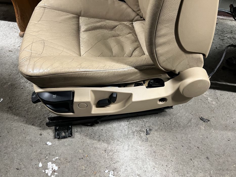 Fotele bmw e60 PreLci przod skora bezowa/beige elektryka/grzane/pompow
