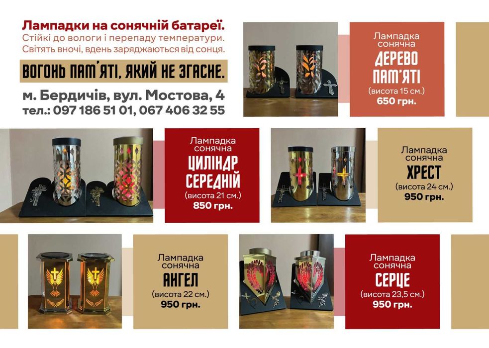 Лампадки на сонячній енергії.