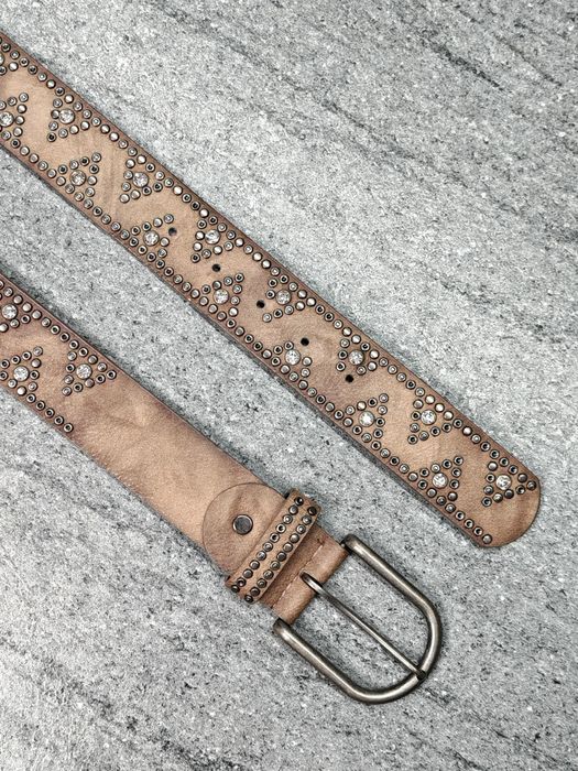 3 x pasek dżety ćwieki nity kryształki styl vintage