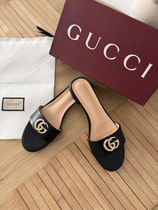 Klapki Gucci Double G Sandały Marmot GG Interlocking G