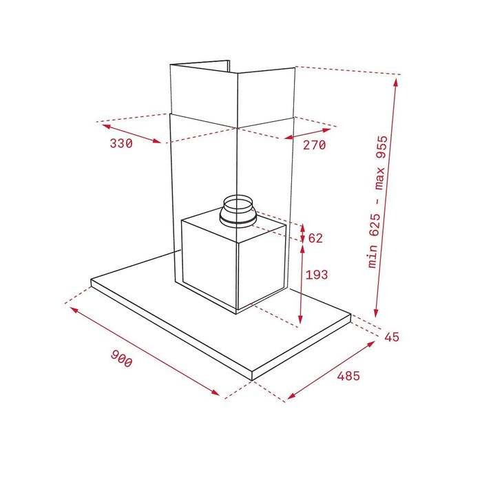 Exaustor Teka DLH 986 T com 90cm Classe A+