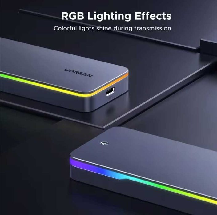 Ugreen CM777 SSD карман M2 NVME/SATA | USB + чохол (19202)