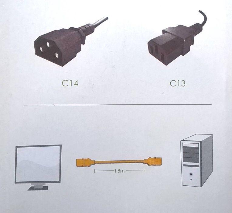 Cabo Alimentação Extensão Lorenz Bell 230v UPS - PC ou Monitor, Novo