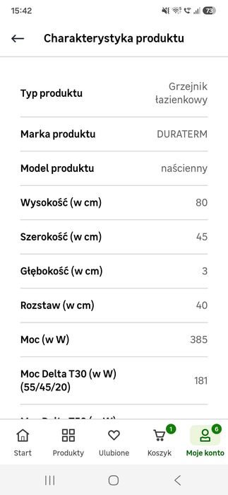 Grzejnik łazienkowy Kent - rozstaw 40 cm