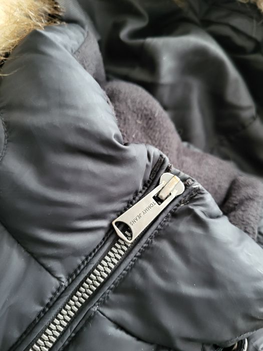 Tommy Hilfiger M 38 kurtka zimowa futerko kaptur puchowa