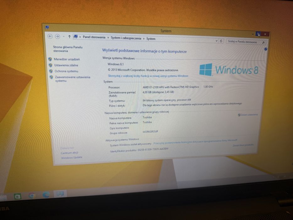 Laptop Toshiba 17 cali
