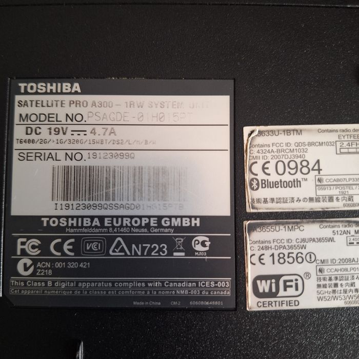 Portátil Toshiba Satélite A300 em perfeito funcionamento